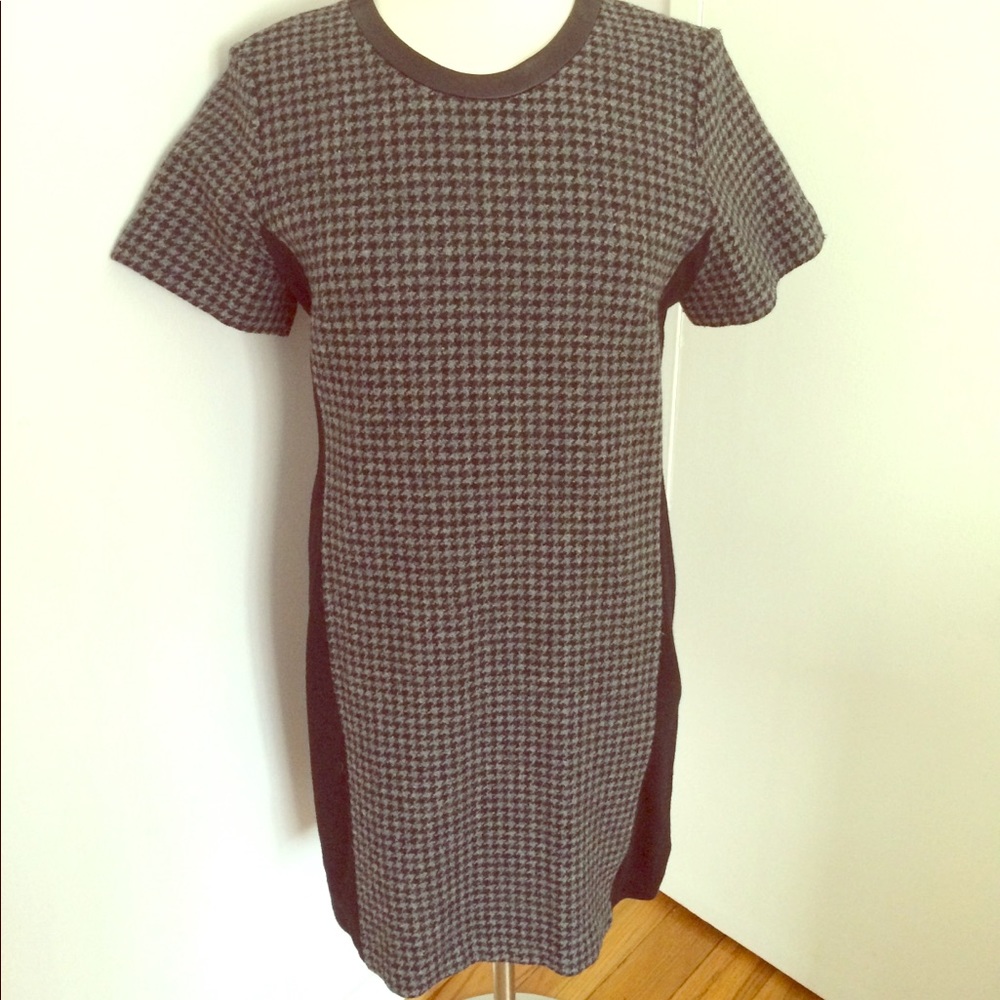 Jcrew sheath dress with leather accents